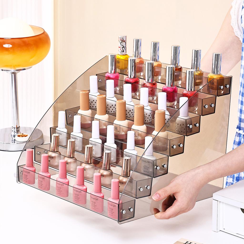 1pc multi-function 2/3/4/5/6/7 layer acrylic nail polish display shelf cosmetics shelf lipstick shelf nail polish storage shelf
