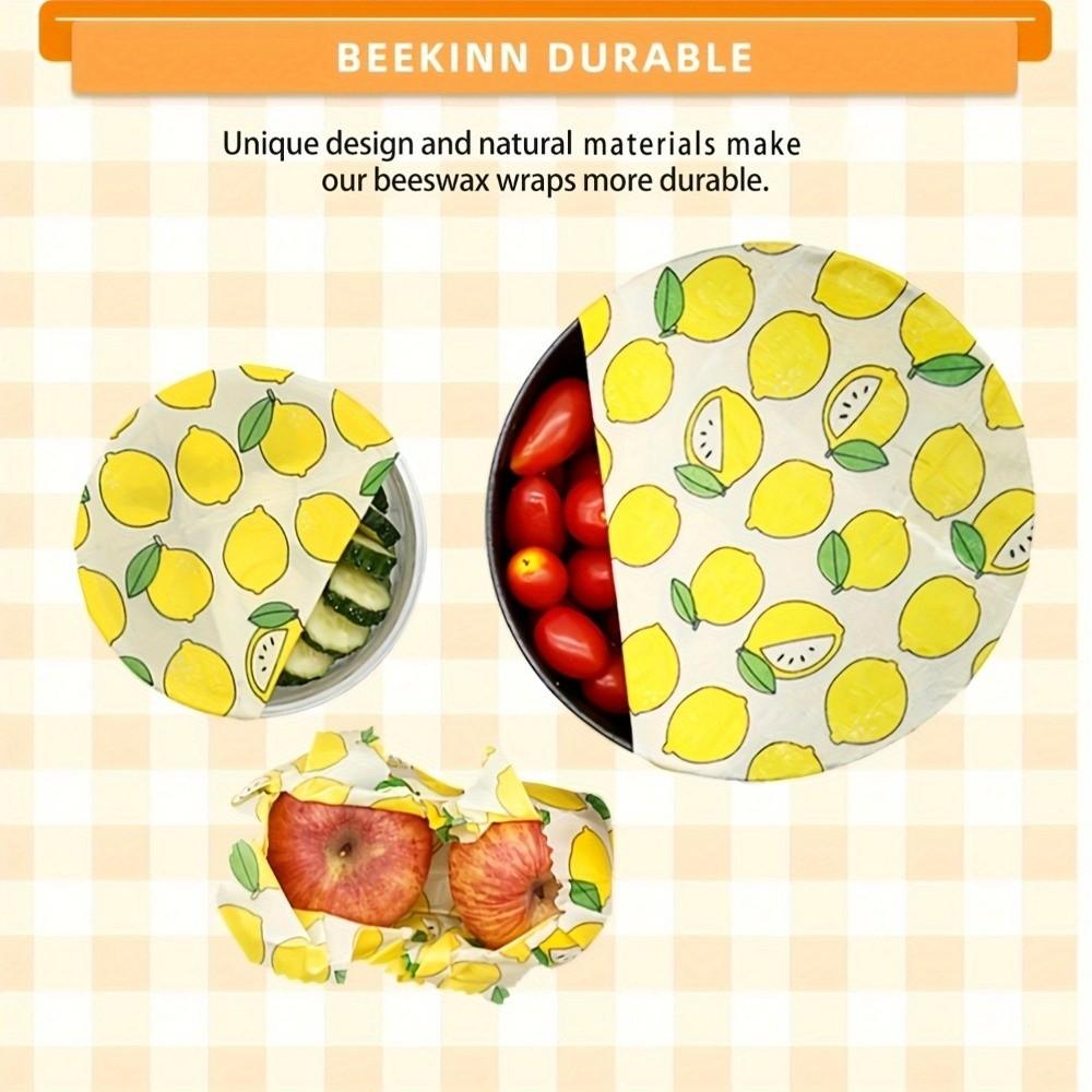 9pcs Washable Beeswax Food Wrap Fresh-Keeping Reusable Food Cover  for Fruit Vegetable