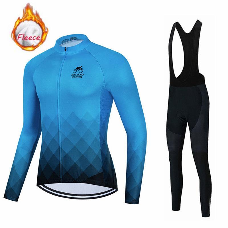 Cycling Suit Long Sleeve Cycling Suit Men's Tour De France Fleece Winter Cycling Suit 2026 Winter Fleece Warm Cycling Suit Set