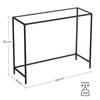Console Table, Tempered Glass Table, Modern Sofa or Hall Table, Metal Frame, Adjustable Legs, For Living Room,
