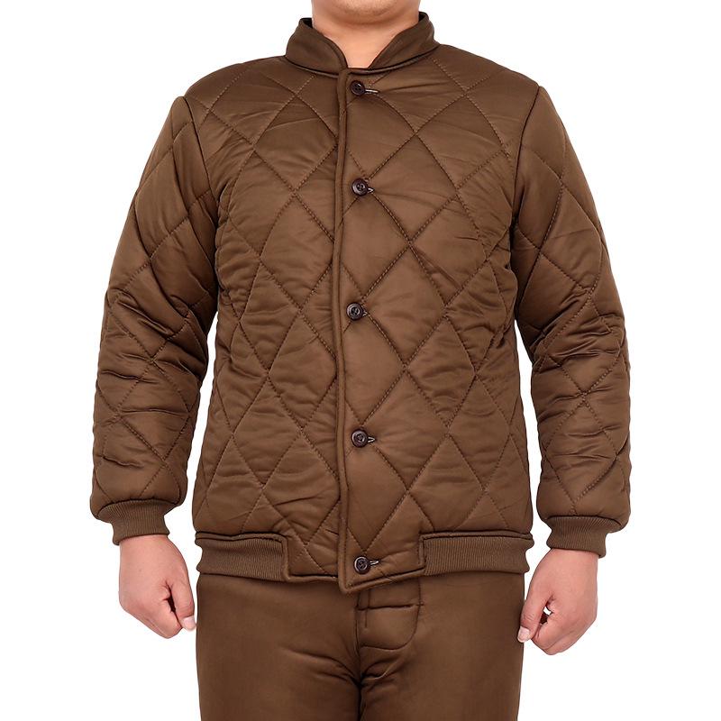 Men's Winter Workwear: Insulated Cotton Jacket & Pants for Cold Protection