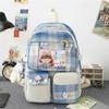 Five-piece Bag Girl Student Plaid Backpack For Junior High School Students