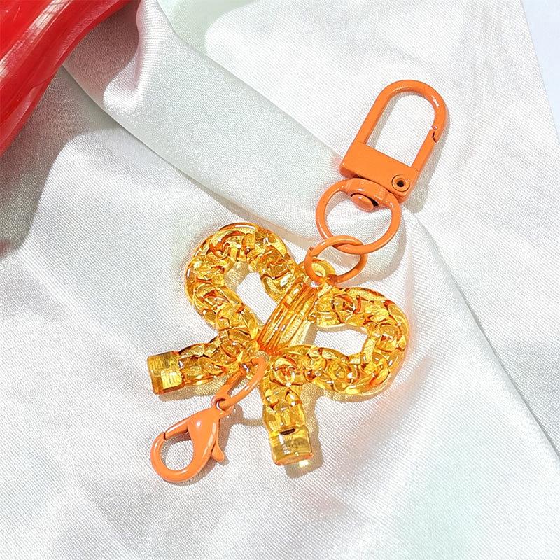 Summer Dopamine Transparent Bow Acrylic Keychains for Girls' Bags - DIY Charms & Accessories Gifts