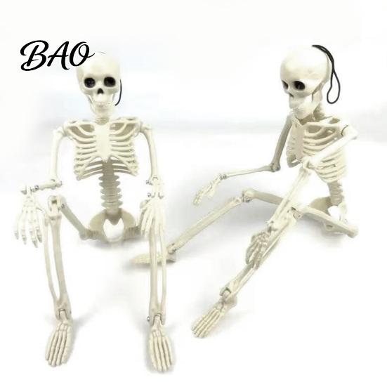 Lightweight Props for Indoor Displays Realistic Halloween Skeleton Figure, 40cm Posable Joints Hanging Skull Decoration, Weather Resistant Ornaments