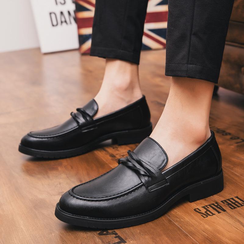 Loafers men's shoes summer men's leather shoes fashion Korean version casual one-pedal dress large size single shoes