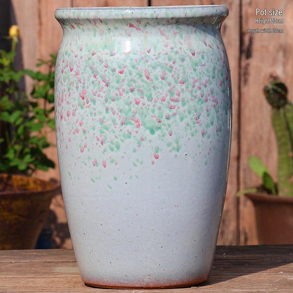 Handmade Large Ceramic Pot for Succulents & Orchids - Breathable, Coarse Pottery Bonsai Planter
