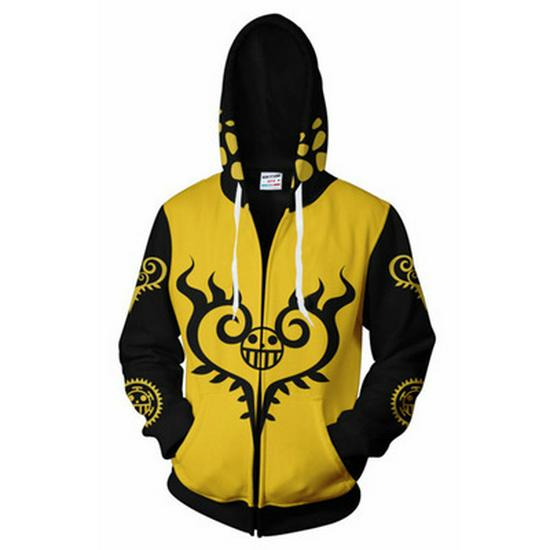 2021 One Piece Anime 3D Print Zipper Hoodie for Men