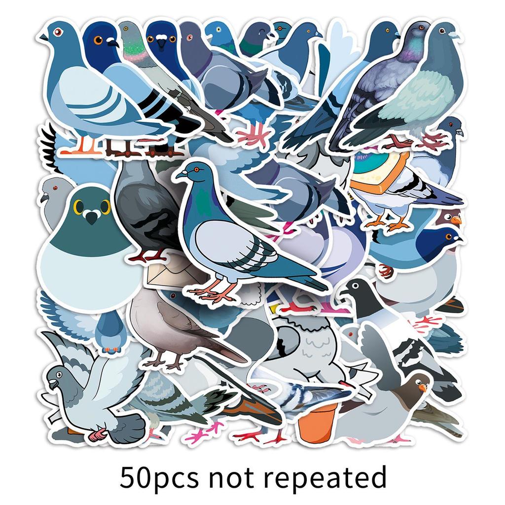 50 Pigeon Peace Dove Bird Stickers for Graffiti & Journaling - Resin Drip Material