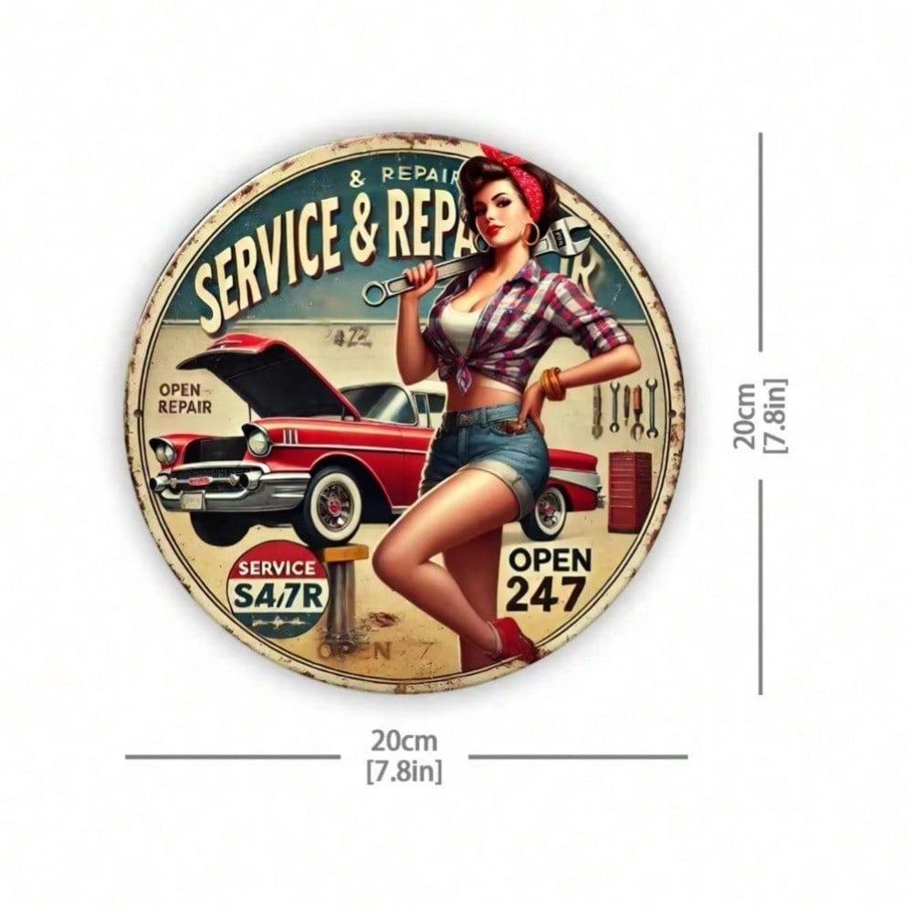 Vintage Retro Metal Tin Sign Car Lover Man Cave Garage Bar Wall Decor Durable Waterproof Art Plaque