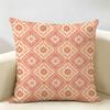 Bohemian Tile Print Cushion Cover Durable Hypoallergenic Organic Linen Short Pillow Cover Washable