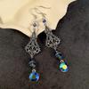 Bohemian Ethnic Indian Earrings Jewelry Women Alloy Hollow Carved Gypsy Rhinestones Boho Vintage Long Earrings