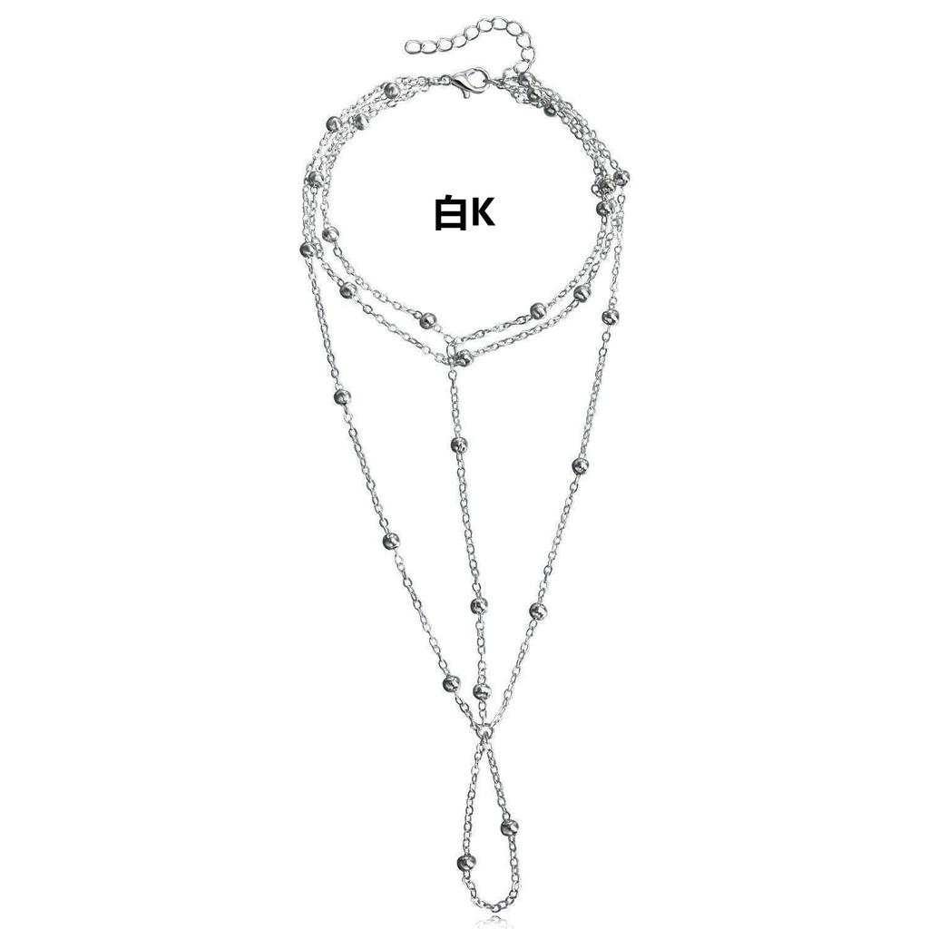 Vintage Palace Multi Layer Tassel Anklet For Women Metal Chain Foot Jewelry Exotic Cosplay Accessory