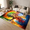 Tree of Life Theme Soft Crystal Velvet Rug Custom Name & Text Print Non Slip Floor Rug for Bedroom Living Room
