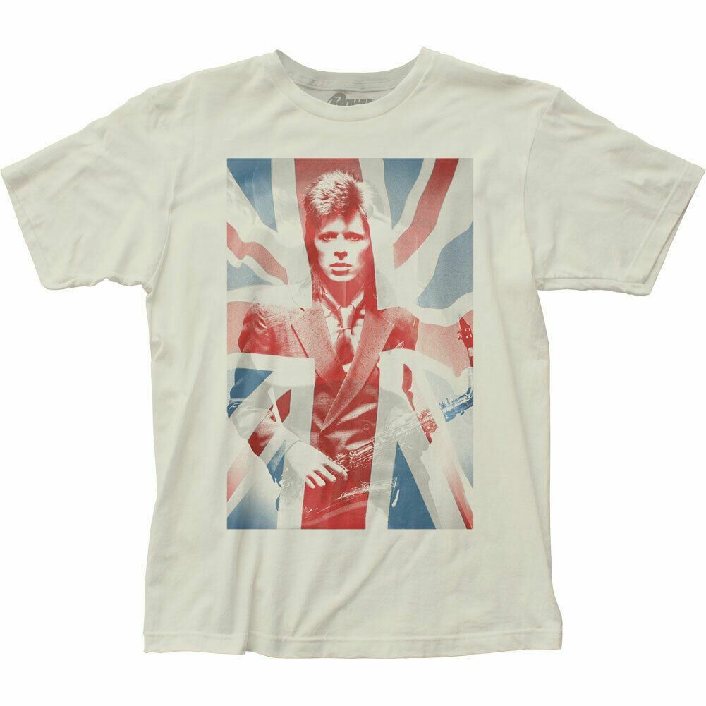 26 David Bowie Union Jack T Shirt Mens Licensed Rock N Roll Band Tee New Natural Unisex T-Shirt