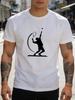Unisex Cotton Short Sleeve Crew Neck Tee Tennis Serve Silhouette Sport Print Gift For Tennis Lover Casual Summer Daily Top