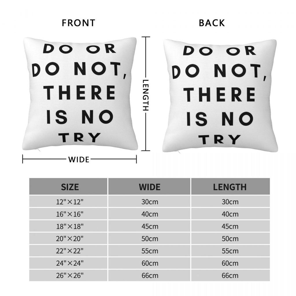 Do Or Do Not There Is No Try Square Pillowcase Polyester Linen Velvet Creative Decorative Throw Pillow Case Cushion Cover 45X45