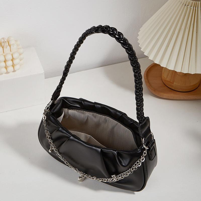 Summer New Women's Bag Niche Pleated Chain Portable Cloud Bag Simple and Versatile Single Shoulder Diagonal Cross Armpit Bag