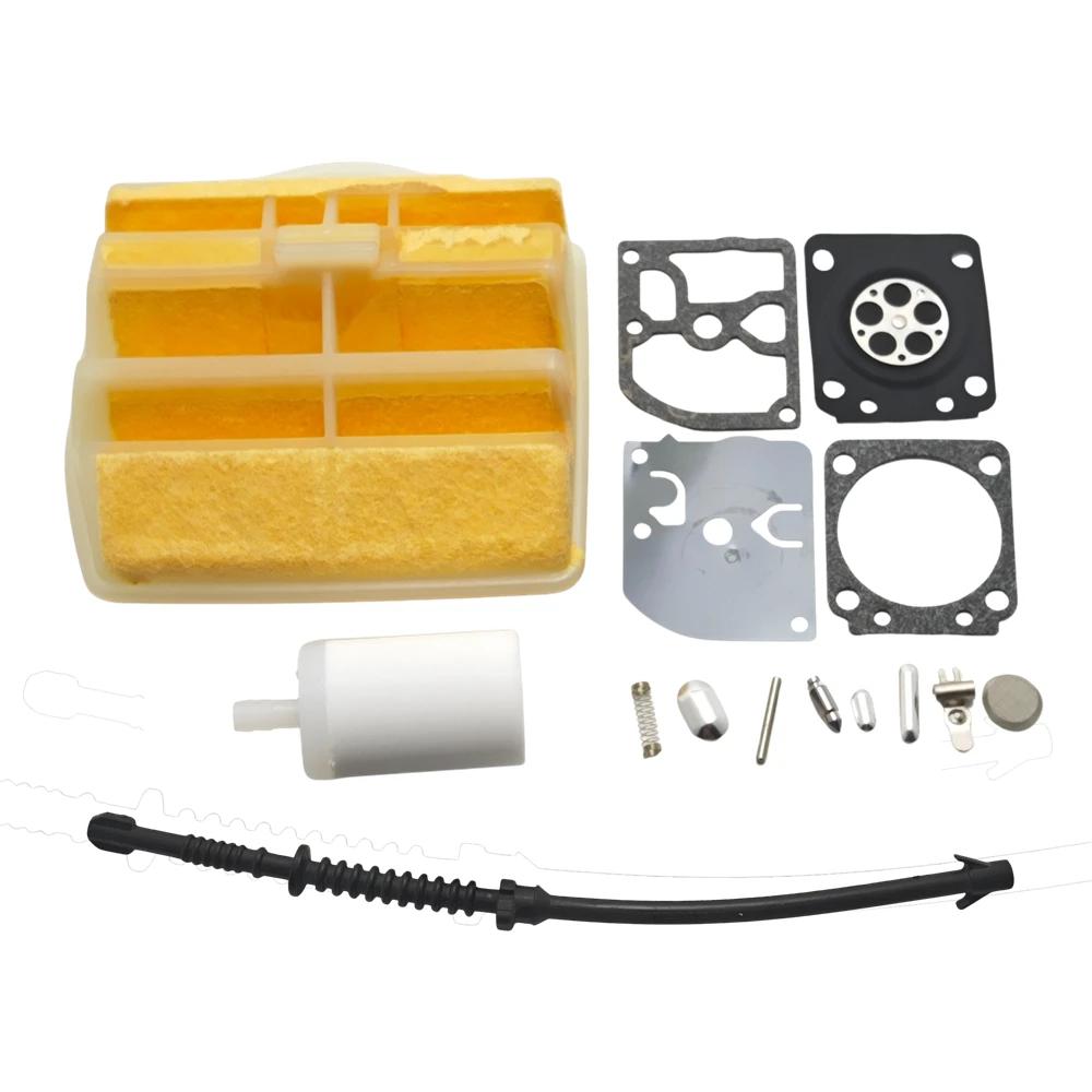 

Carburetor Repair Rebuild Kit for Husqvarna 445 445E 450 450E Air Fuel Filter Line Chainsaw Replace Spare Part AS SHOWN