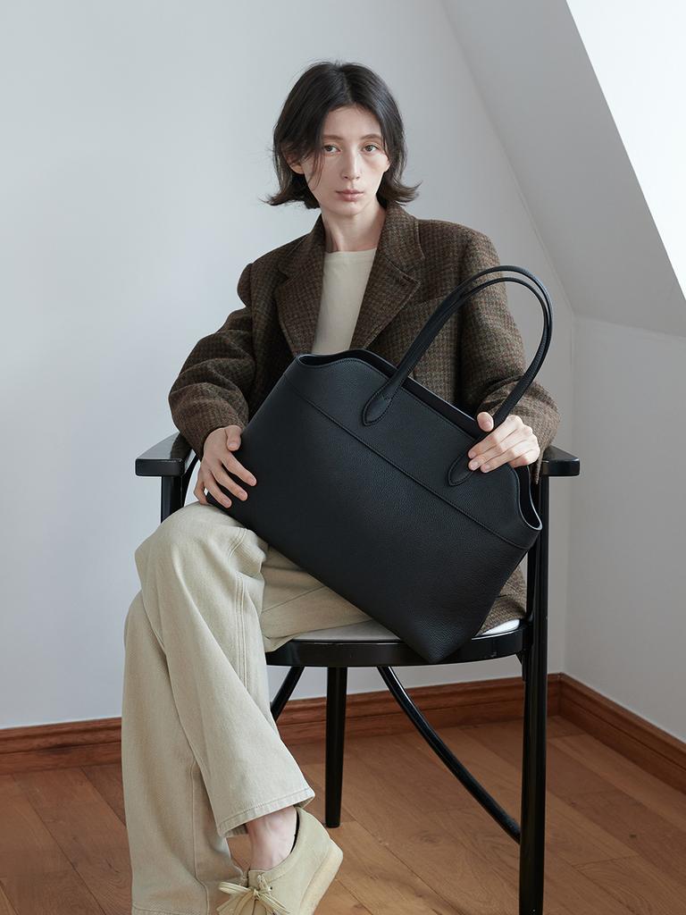 Reframe Ople Leather Big Shoulder Bag Black
