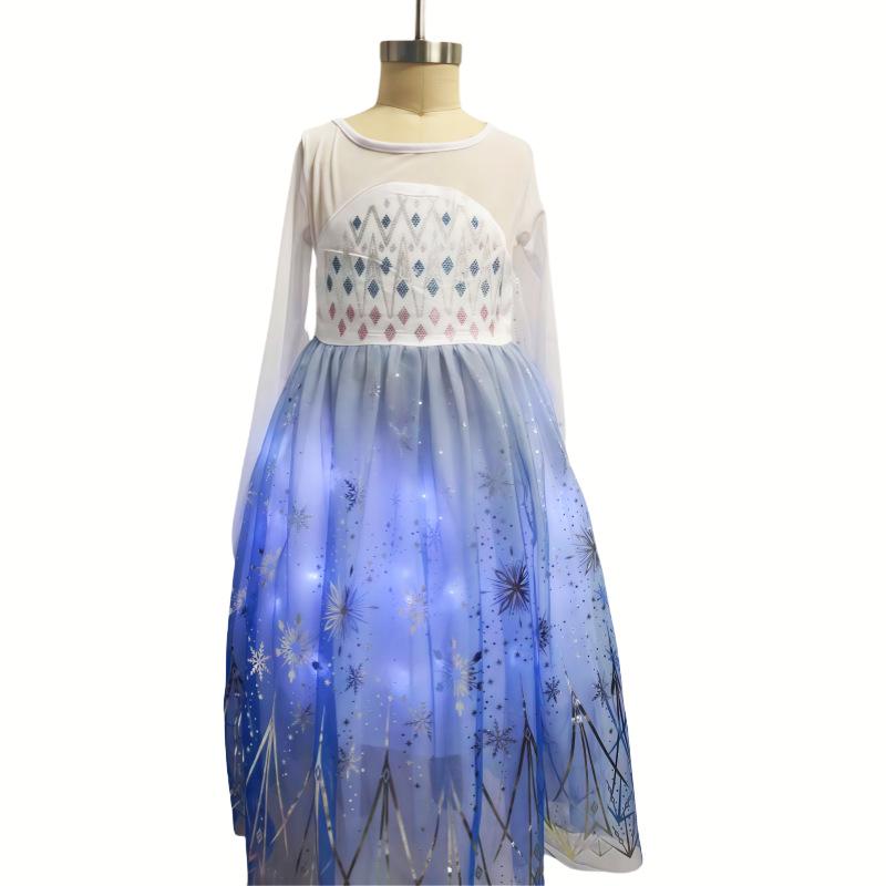 Frozen 2 Elsa Long Sleeve Girls Costume Dress with Cape 110 cm