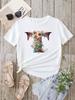 Custom Name Letter Combination Fashion Women T-shirt Floral Letter Font A B C D E F G Short Sleeve Tops White T-shirt