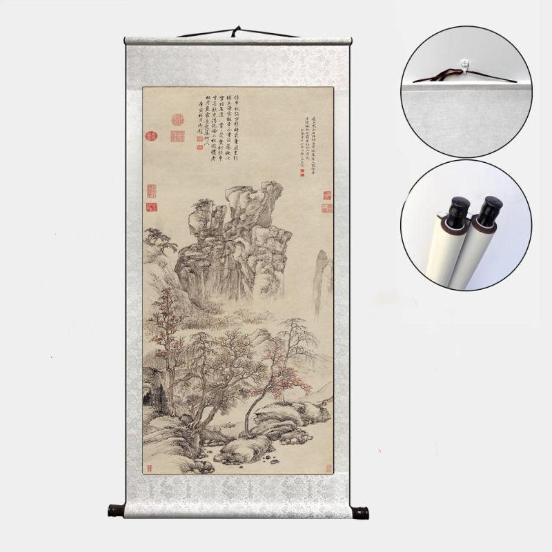 Antikes Landschaftsgemälde Hängerolle Traditionelle Chinesische Malerei Rolle Wohnzimmer Arbeitszimmer Dekorative Hängerolle