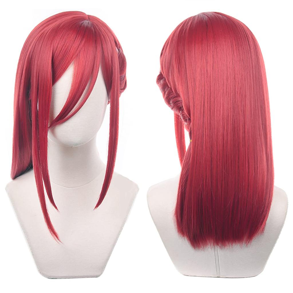 LVMEY Character Costume Perfect for Comiket Cultural and School Festivals Wig, Anime, Red, Long, Disguise, Heat-Resistant, Accessory, Events,