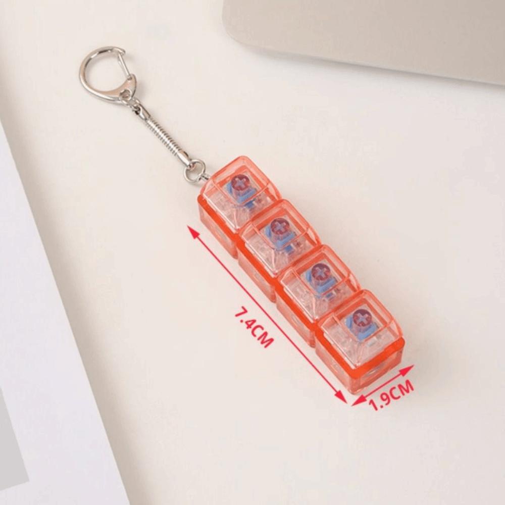 Funny Crystal Keycap Pendant Luminous Mechanical Keyboard Keychain  Holiday Gift
