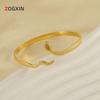 18K Gold Snake-Shaped Retro Bangle: Women's Stainless Steel Irregular Bracelet Jewelry