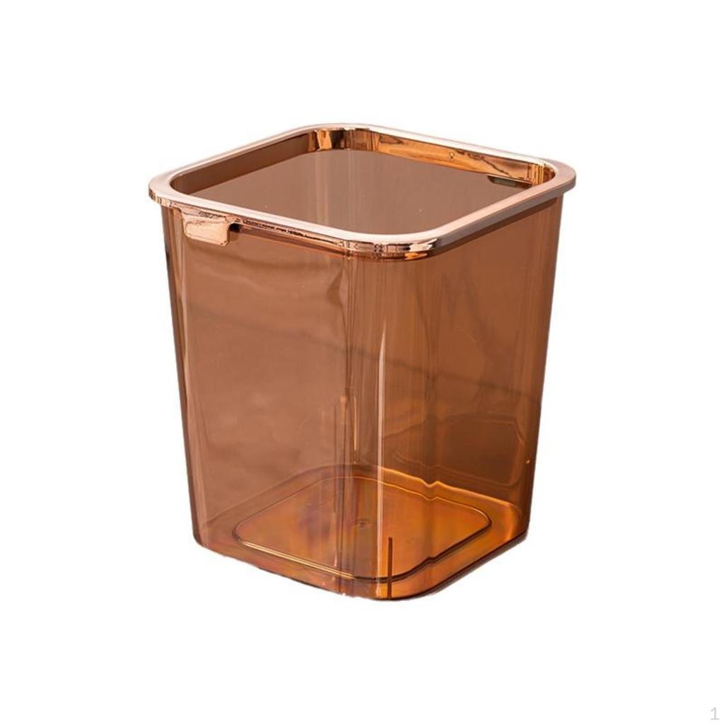 Trash Can, Large Capacity, Sturdy, Easy to Clean, Desktop, Kitchen, Office S Trans White