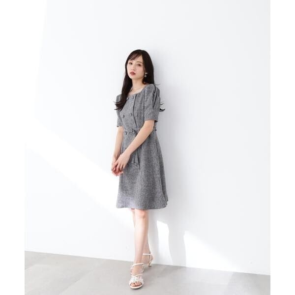 Jill by Jill Stuart Women's Ecru Double-Breasted Tweed Mini Dress