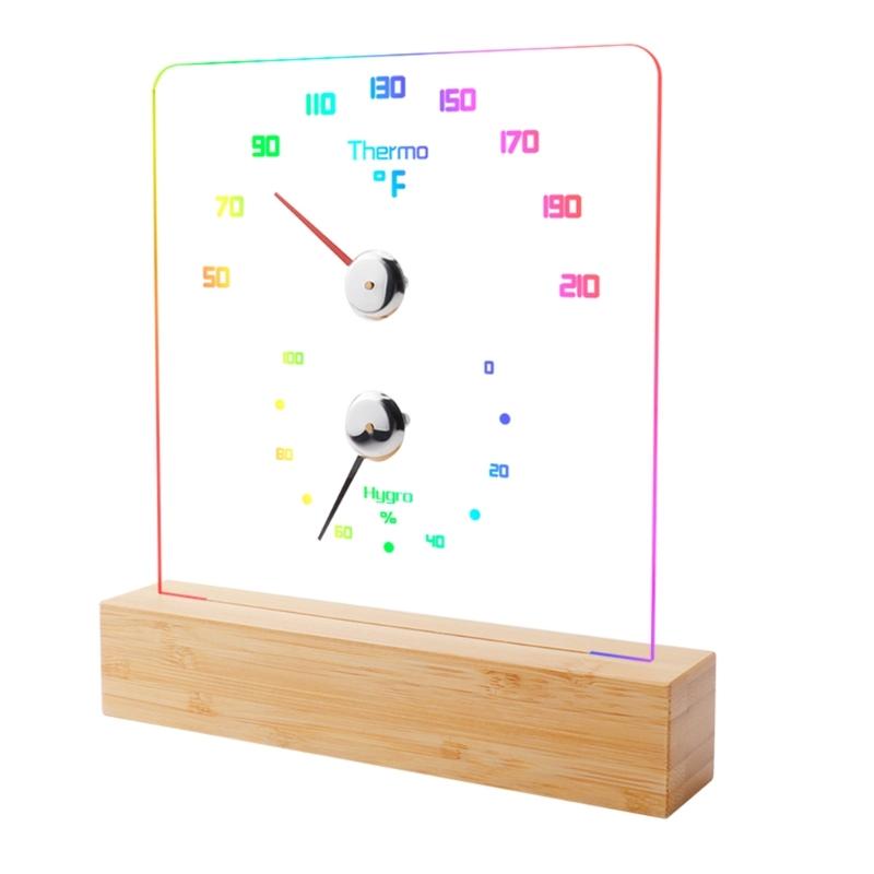 Sauna Room Thermometers Hygrometer with Light Waterproof Wall Mount Temperature Humidity Measurement Meter 1