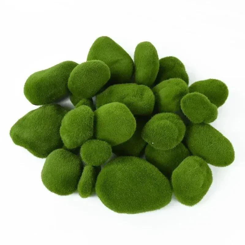 10Pcs Simulation Moss Stone Artificial Moss Rocks Ball Fake Green Plant For Home Garden Flower Pot Decoration Creative Crafts