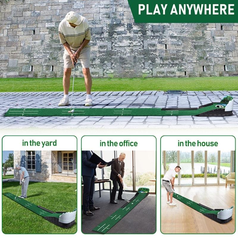 Light weight ABS Golf Practice Mat with Noise Reduction Surfaces for Quiet Durability Use at Homes or Course
