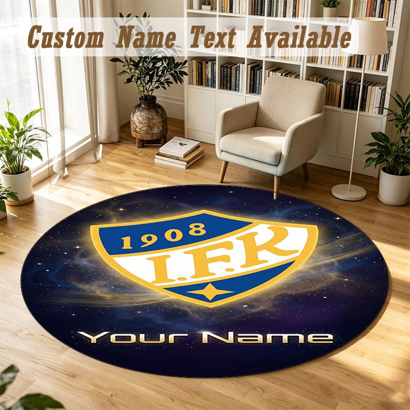 Round Rug Custom Nameifk Göteborg Pattern Non Slip Carpet Home Floor Decor