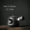 Černé nádobí Keramická čajová konvice Kyusu Porcelánová konvice na pití