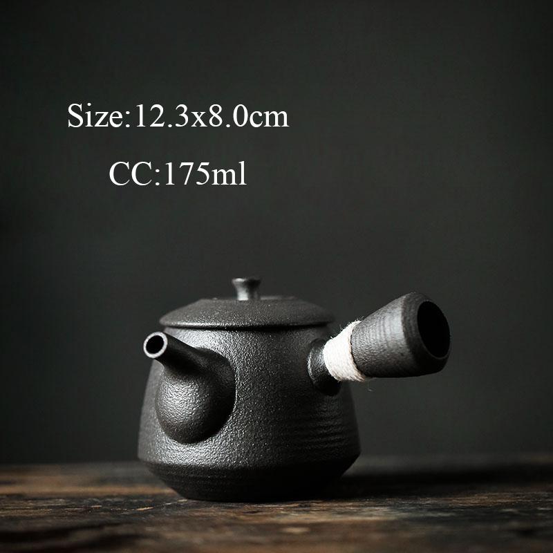 Černé nádobí Keramická čajová konvice Kyusu Porcelánová konvice na pití