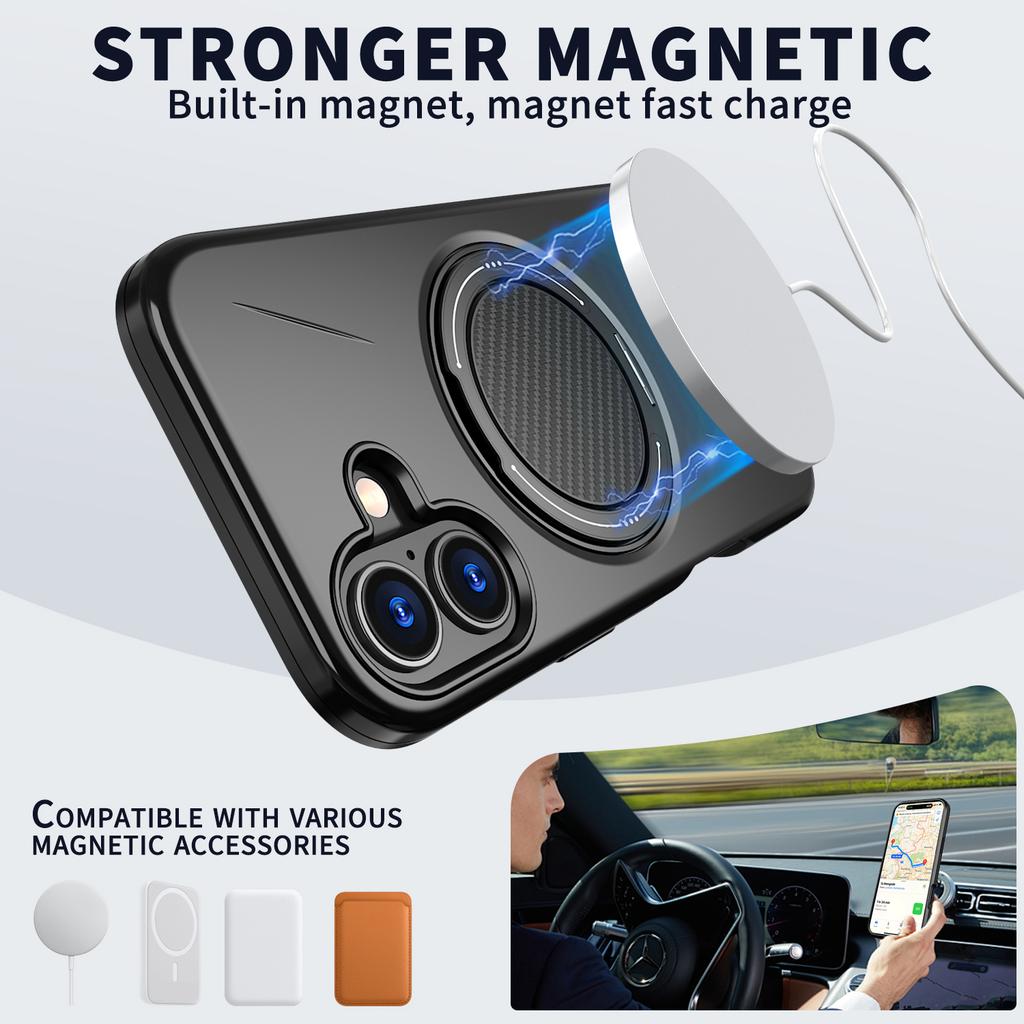 Strong Protective Non-Fingerprint Ring Case for Iphone 17 Pro Max 16 15 17 Air 14 Plus 12 13 Pro Iphone17 Iphone16 Iphone15 Capa