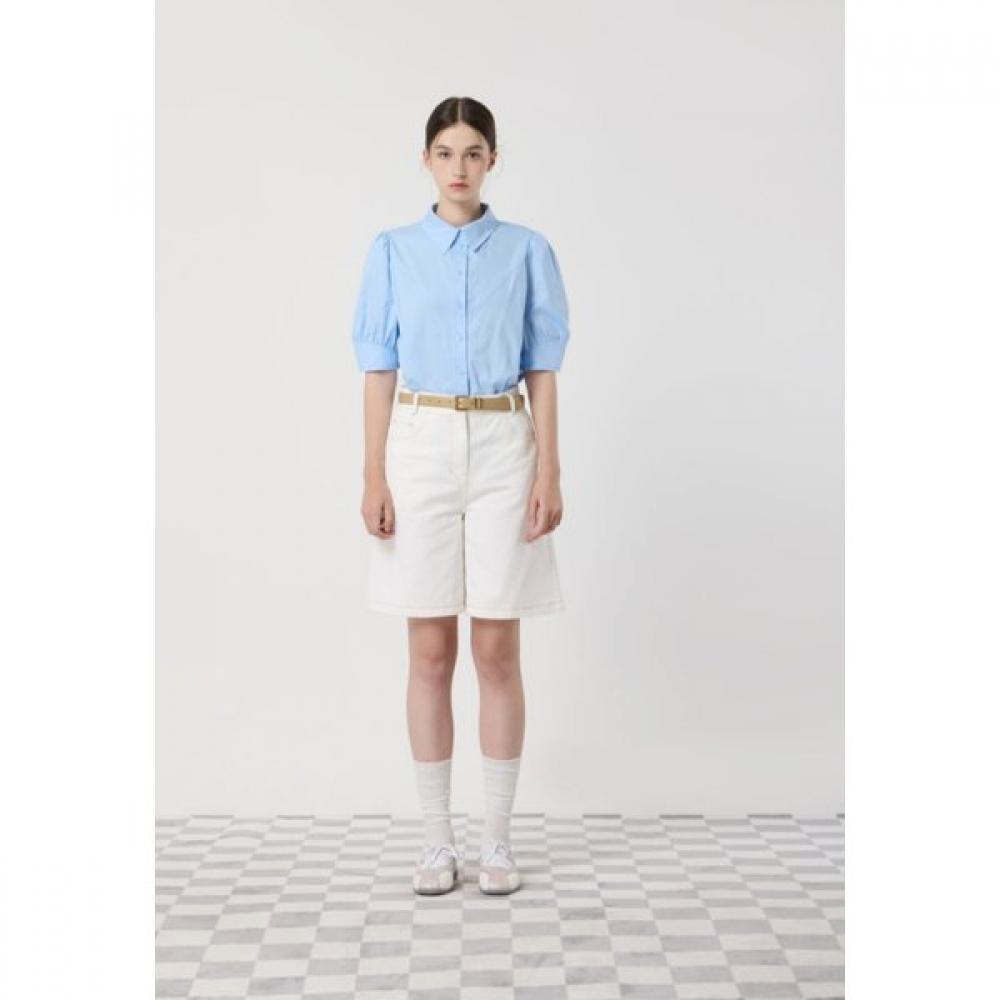 Cc Collect Half Sleeve Volume Shirring Shirt C252msc331 SB (sky blue)/55