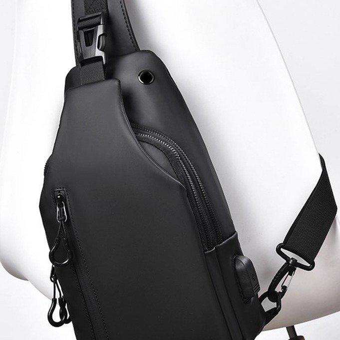 Men's Large Capacity Waterproof Crossbody Chest Bag - Casual, Fashionable Outdoor Travel Backpack