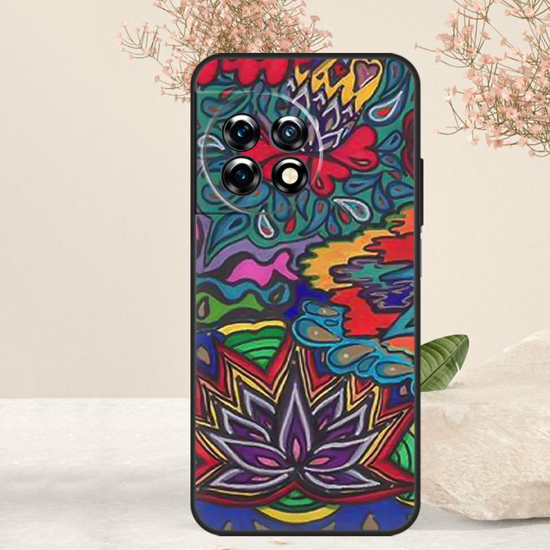 70s hippie Psychedelic floral flowers Case For OnePlus 15R 13R 13T 15 13 12 12R 11 10T 9 10 Pro Nord 5 CE 4 3 Lite N20 N30 Cover