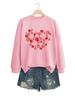 Heart Dog Print Women's Casual Fashion Round Neck Long Sleeve Hoodie for Autumn/Winter