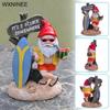 Adorable Resin Garden Gnome Statue with White Beard - Outdoor Handmade Decor