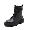 The first layer of cowhide Martin boots for women's 2025 autumn and winter new retro leather velvet medium tube British style women's boots for women
