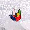 Rainbow Eyecatching Colorful Letter Finger Design Brooch Versatile Fashion Accessory For All Genders
