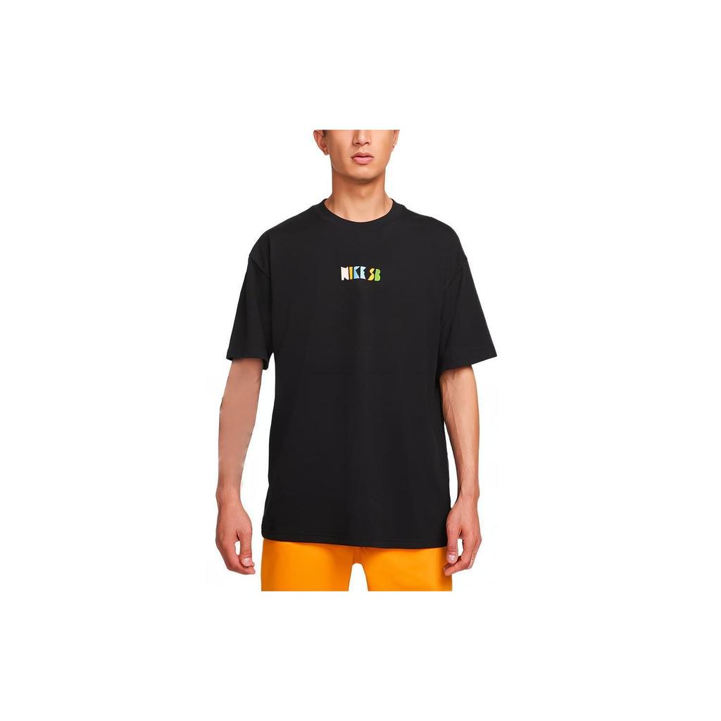 Nike Loose-Fit Logo Geometric Pattern Print Sports Short Sleeve T-Shirt Men Tops Black DQ1859-010