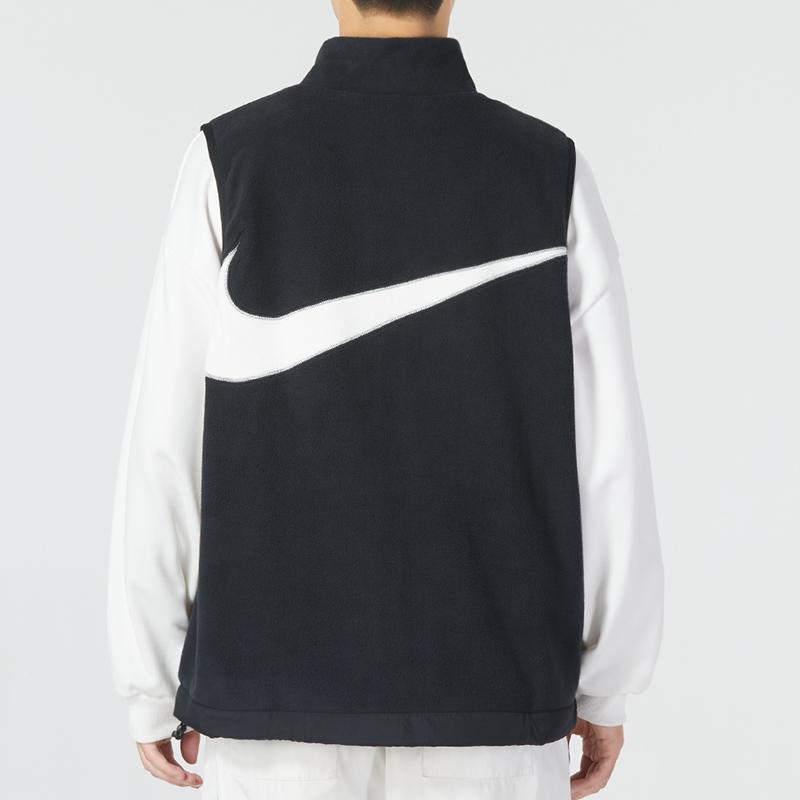Nike Fleece Winter Vest with Stand Collar and Logo Men Outerwear Black DQ4899-010