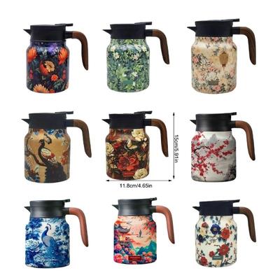 1000ml Thermal Teapot With Removable Strainer Stainless Steels Insulated Carafes