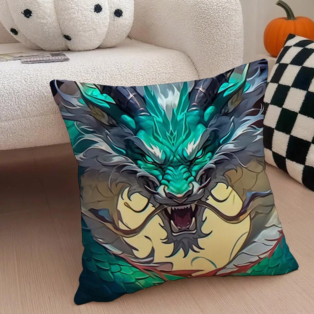 Culture Mythic J-Japanese D-Dragon Cushion Cover Linen Pillow Case Soft Breathable Protective Couch Room Decoration