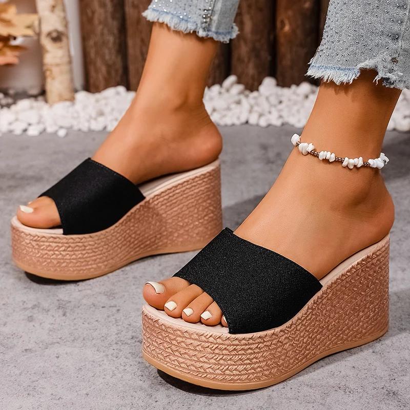 Fashion Women's Casual Platform Wedge Sandals Summer Open Toe Thick Bottom Slippers Woman Plus Size Fashion Chunky Sandalias Mujer 2025